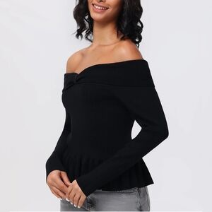 🔥525 America Morgan Off-Shoulder Peplum Sweater